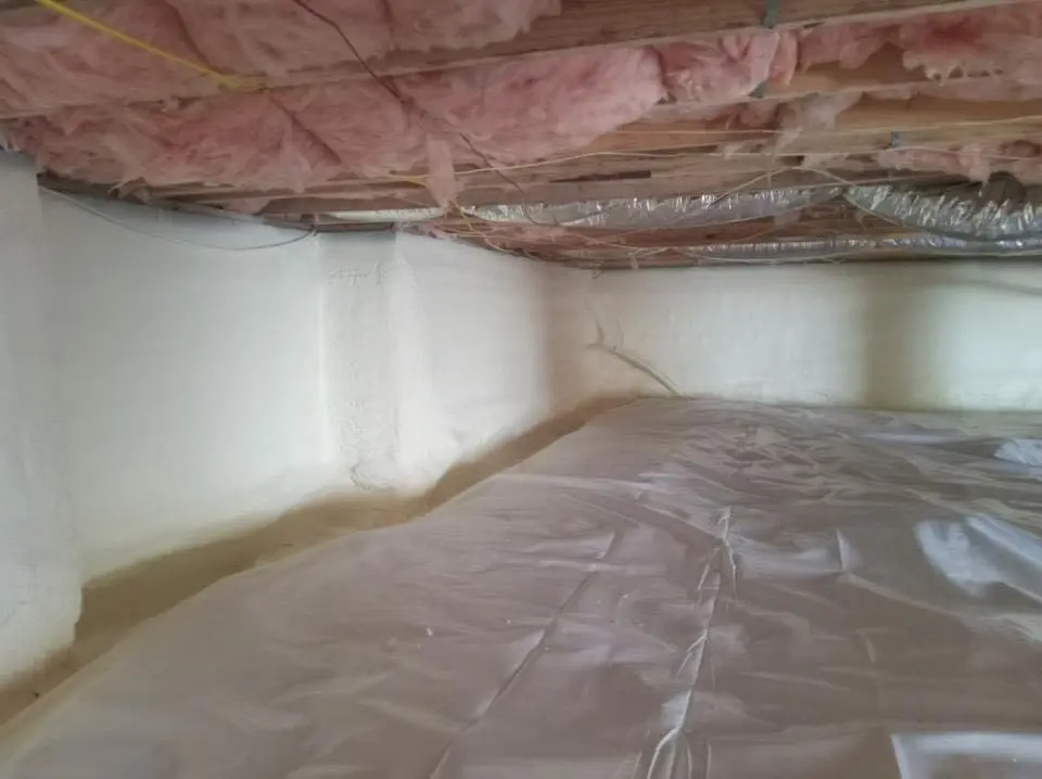 Crawl space encapsulation with closed-cell spray foam for Attic Insulation in Bergenfield
